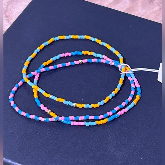 Set Of 3 GORJANA Miami Gigi Striped Stretch Fit Beaded Bracelets NWTS - Picture 8 of 10